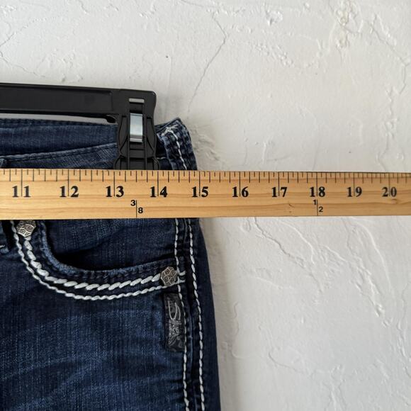 Silver Jeans Suki Super Skinny Jeans Womens 27x33 Dark Wash Stretch Embroidered - Picture 4 of 11